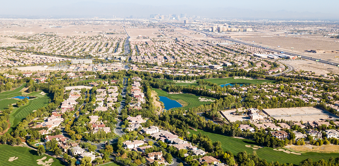 Aerial view of Southern Highlands in southwest Las Vegas